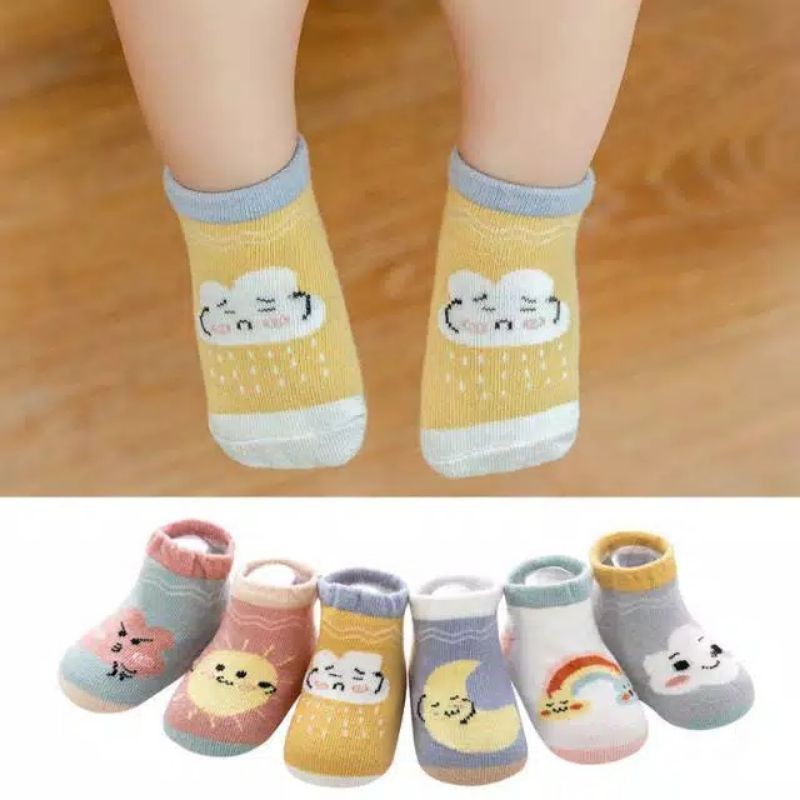 Kaos kaki ankle bayi karakter Awan baby socks Robibabi