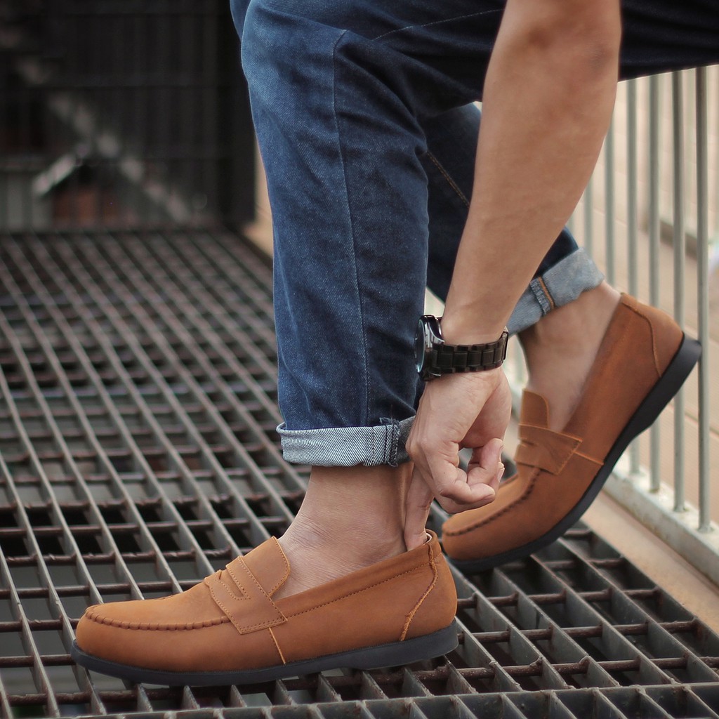 MELISMATIC BROWN |FORIND x Reyl| Sepatu Loafers Penny Klasik Vintage Klasik Ori Loafer Slip Footwear