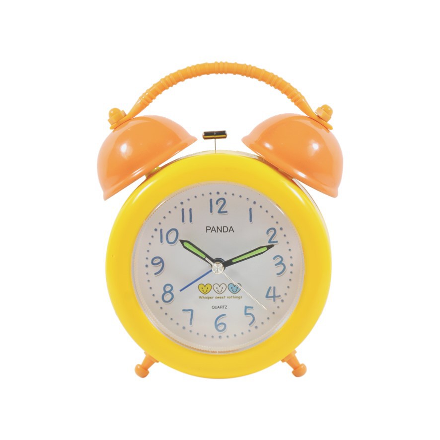 Jam Meja Weker Alarm Clock Anak Warna Kuning 15 cm Free Baterai