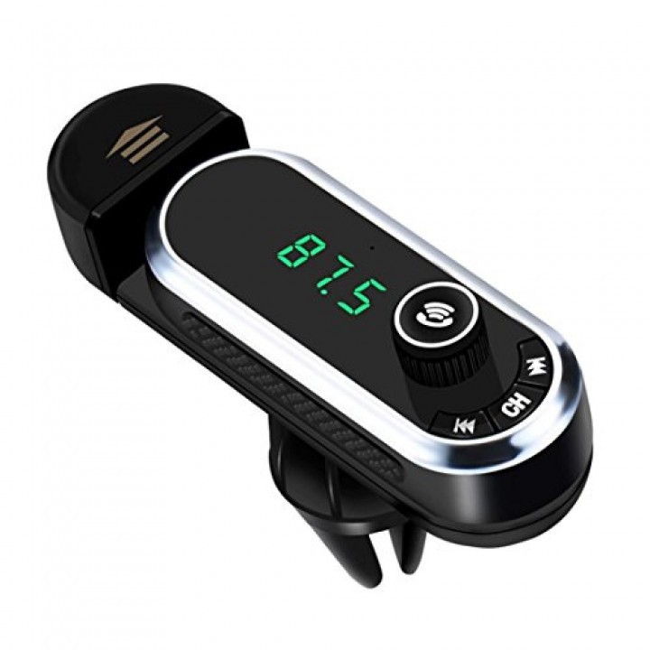 F1 Bluetooth FM Transmitter AUX TF Card MP3 Car Charger Phone Holder