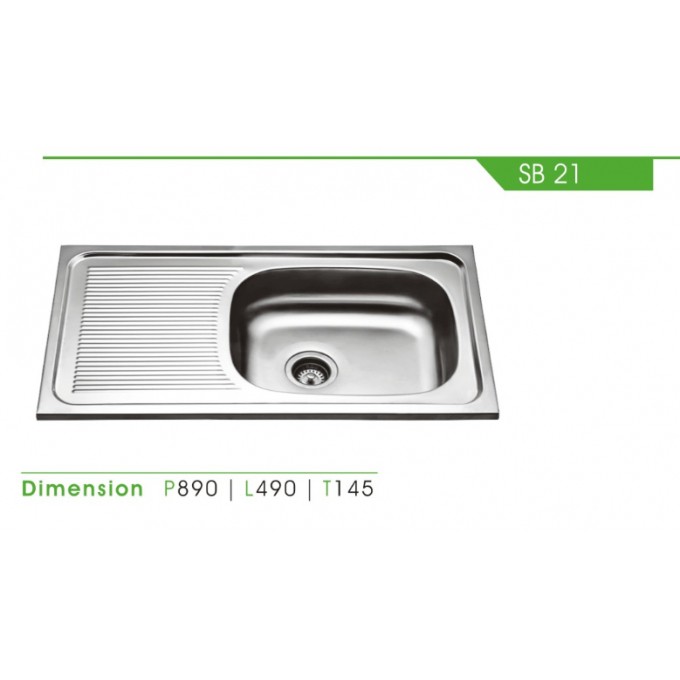 BAK CUCI PIRING KITCHEN SINK ROYAL SB21 STAINLES 89x49x14,5 cm SB 21