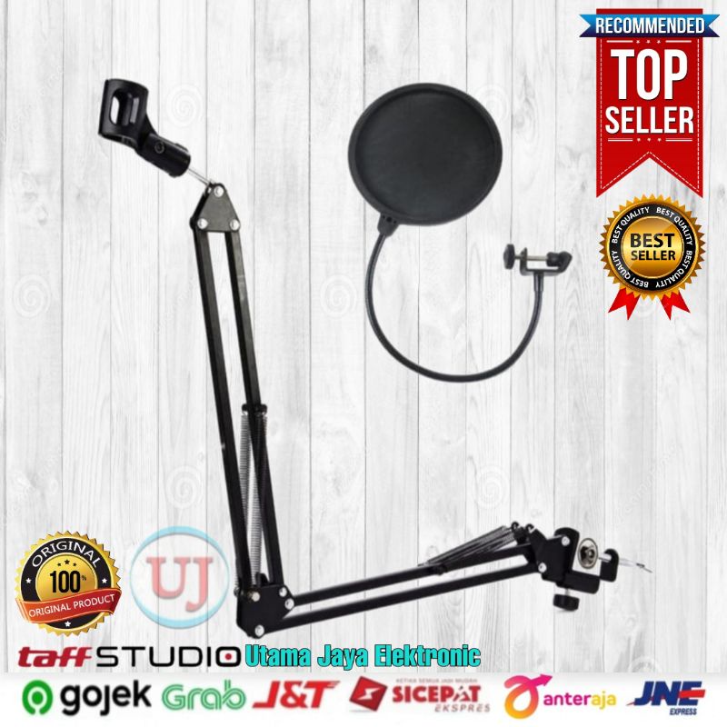 Paket Mic BM800 Soundcard N9 Plus Bluetooth Stand Arm Pop Filter