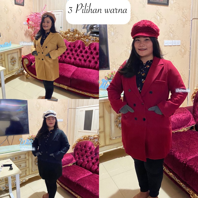 Anastasia Wool Coat Big size Plus size Mantel wanita Jumbo jacket wol jaket cewek autumn