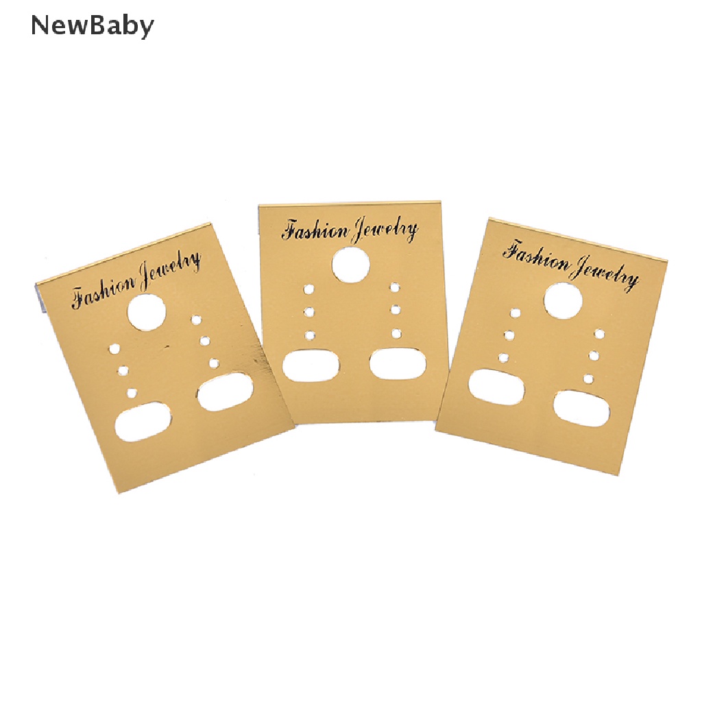 NewBaby 100X Gold Professional Type Plastic Earring Ear Studs Holder Display Hang Cards, ID