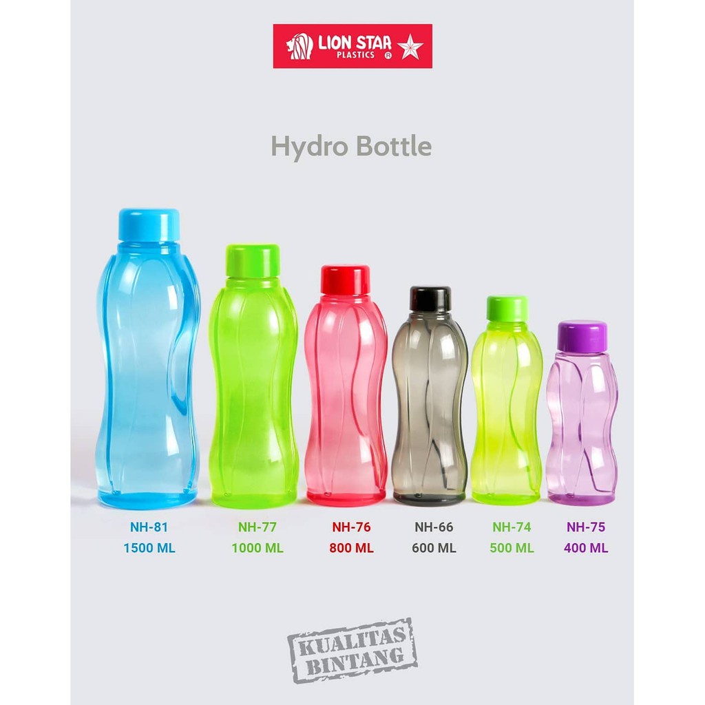 botol Air minum hydro ( 1,5 liter , 1 liter , 600ml , 800ml , 400ml ) 1500ml 1000ml Lion Star NH-81 1,5l (WARNA RANDOM)