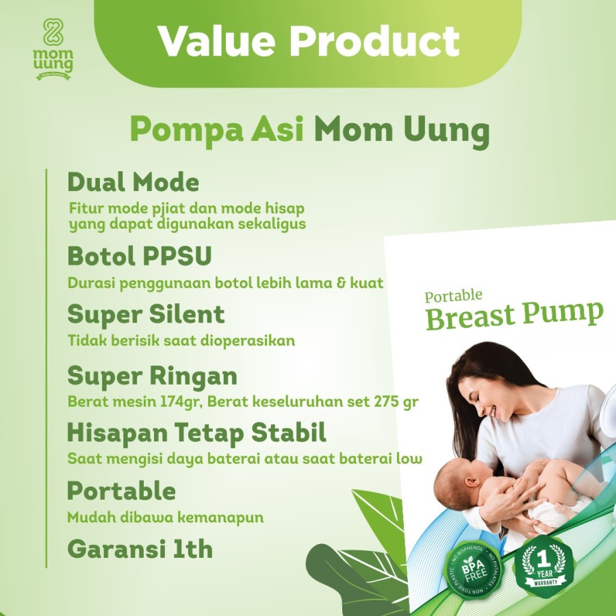 MOM UUNG Electric Breastpump Portable / Pompa ASI Elektrik