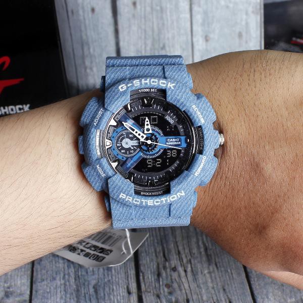 TERMURAH  PROMO MURAH ... G Shock Jeans Denim Blue Navy Casio GA110 Biru dongker jam tangan pria