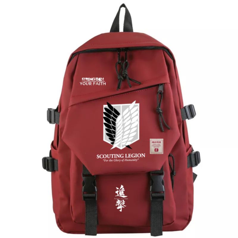 Tas Ransel Anime Attack On Titan Ransel Nilon Wanita Tas Sekolah Imut Pelajar Ransel Anak Perempuan Anak Laki - Laki Tas Buku Mode Wanita Laptop