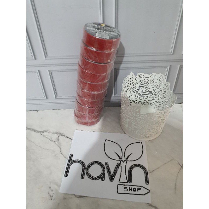 (10pc) ISOLASI LISTRIK/VINYL ELECTRICAL TAPE/ISOLASI KABEL/SELOTIP PVC-Merah