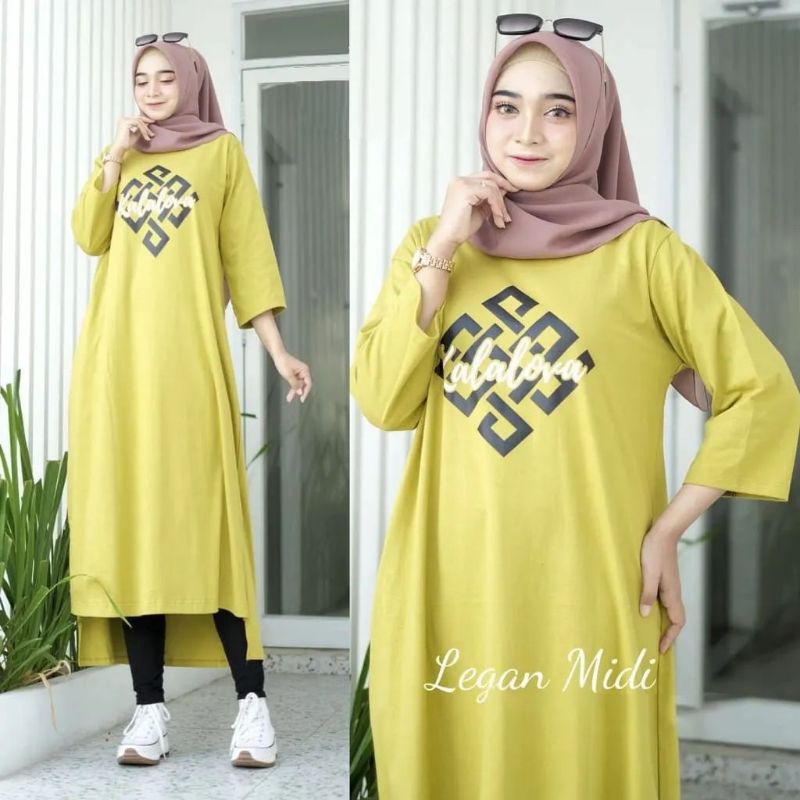 Liora Midi /MIDI dress terbaru 2022/long tunik terlaris bahan combed 24s