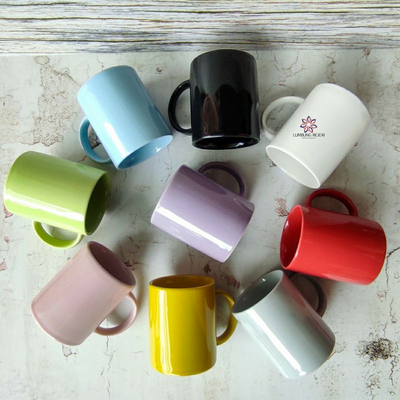 GELAS KERAMIK 300ML WARNA CANTIK / MUG KERAMIK WARNA / MUG KERAMIK HITAM / MUG KERAMIK MURAH