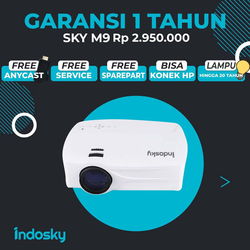 [GARANSI 1 TAHUN] PROYEKTOR INDOSKY M9 | PRODUK ORIGINAL | 100% ORIGINAL | PROJECTOR PORTABLE | MINI PROJECTOR | Pusat Proyektor Indonesia