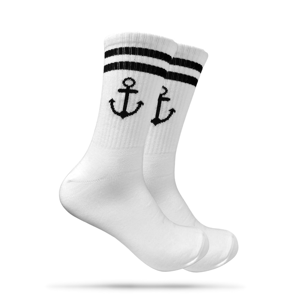 THE MUDS - Kaos Kaki Oldschool Motif Jangkar Putih - X240