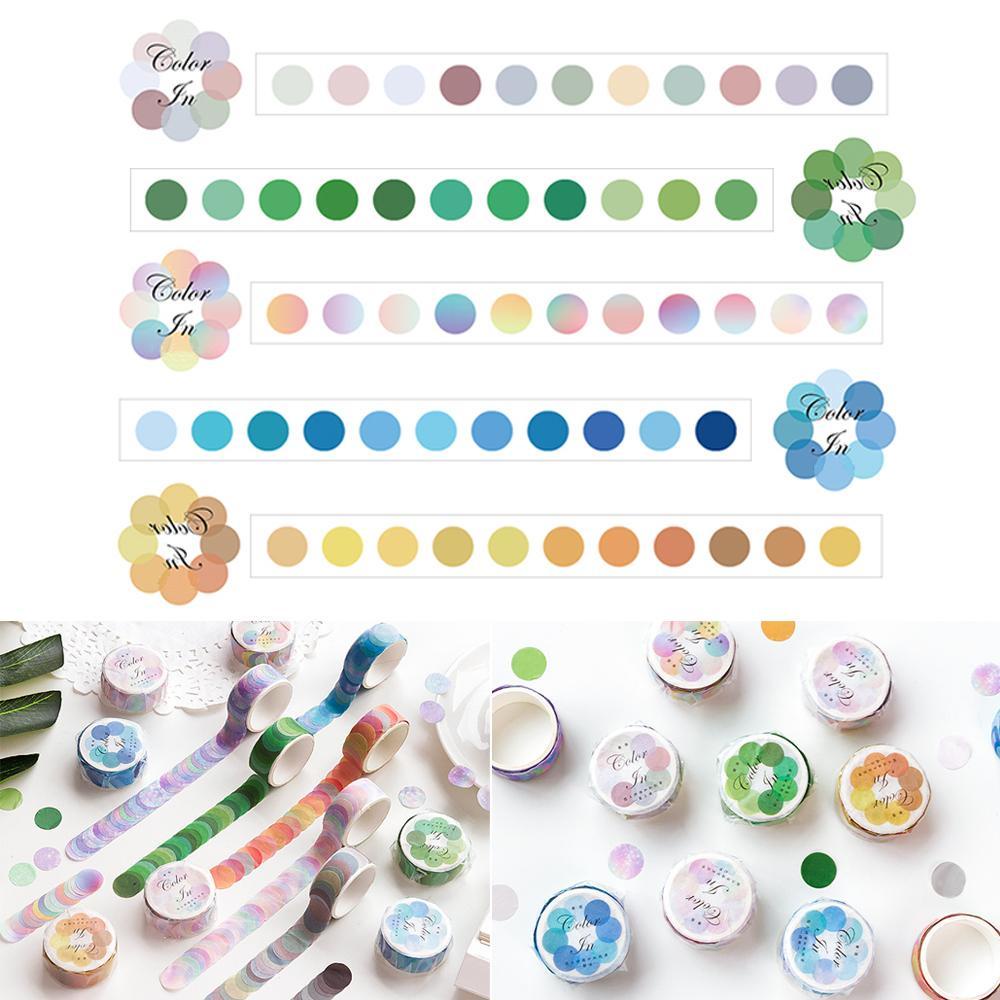 Nanas 100pcs /roll Colorful Dots Washi Tapes Dekoratif DIY Alat Tulis ng tape