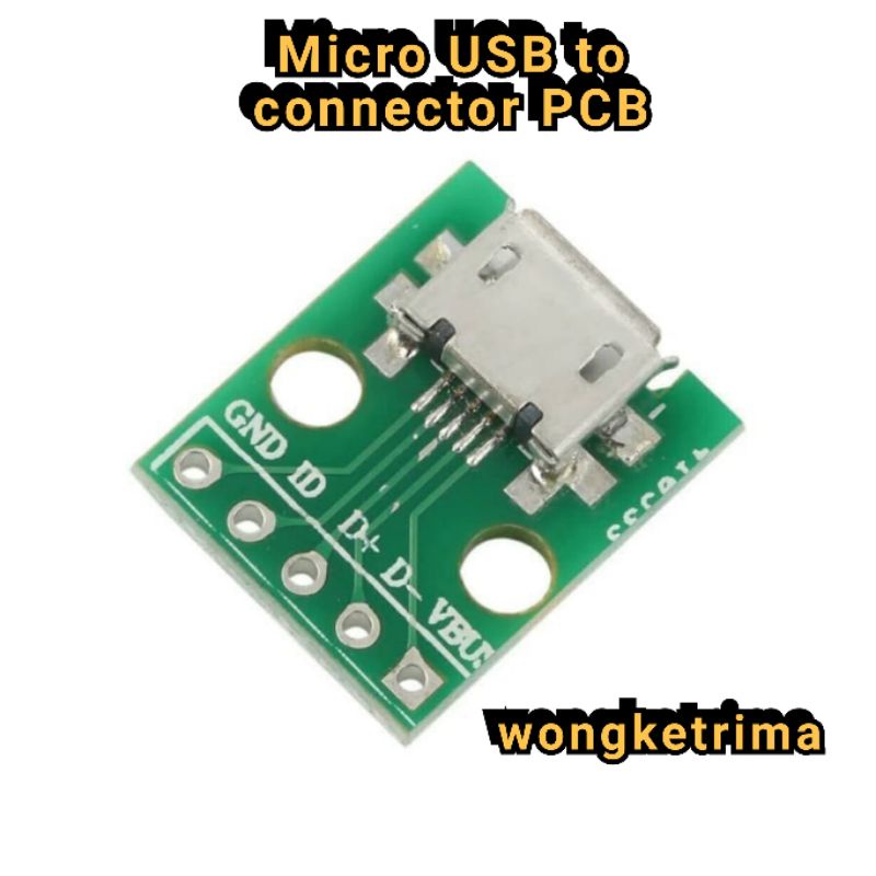 Micro USB to Dip 2.54mm 5 pin female adapter connector PCB converter