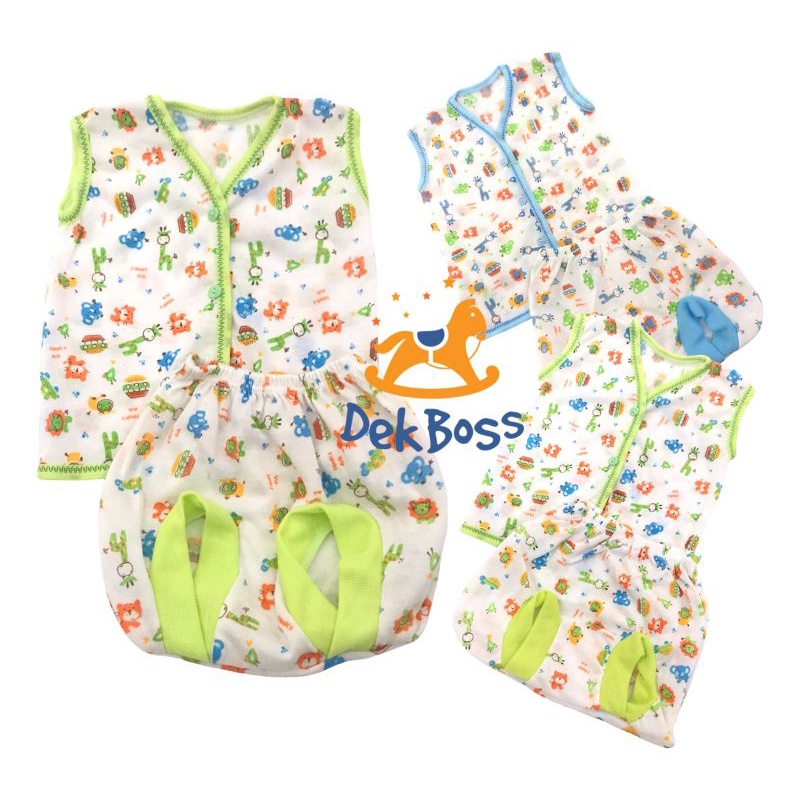 1/2 lusin (6 stel) Setelan baju bayi kancing depan lengan pendek kutung newborn lusinan murah grosir 0 6 bulan perempuan laki laki baju harian bayi cewek cowok stelan baju celana bayi