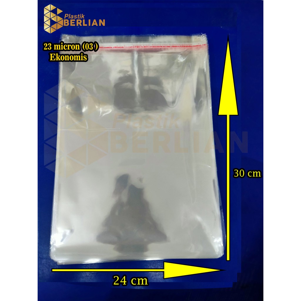 

24 x 30 cm Plastik OPP EKONOMIS 23micron (100 lbr) (lem/seal)
