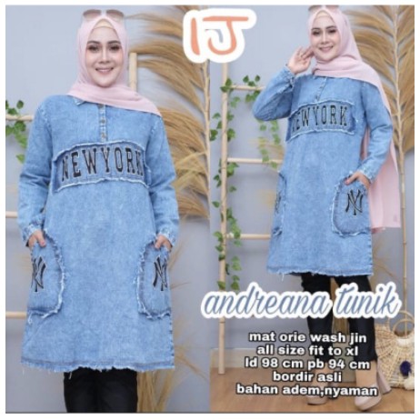 Adreana Tunik jeans snow (DTA)