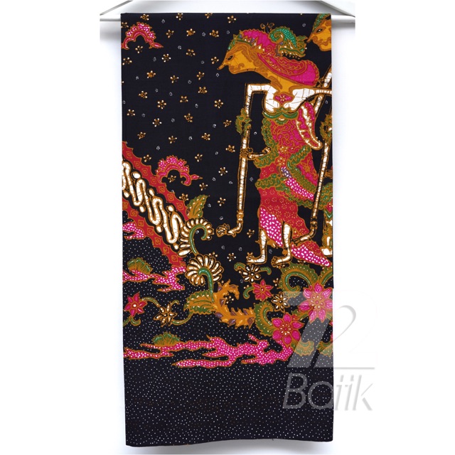 BAHAN BATIK PREMIUM Katun Motif Wayang Warna Hitam Item Black Orange Merah 728360 Cap 72 Jarik Jarit Samping Kebat Panjang Batik Katun Modern Premium Bahan Seragam Batik Pernikahan Kantor Keluarga Murah Kamen Jadi Batik Bali Lembaran