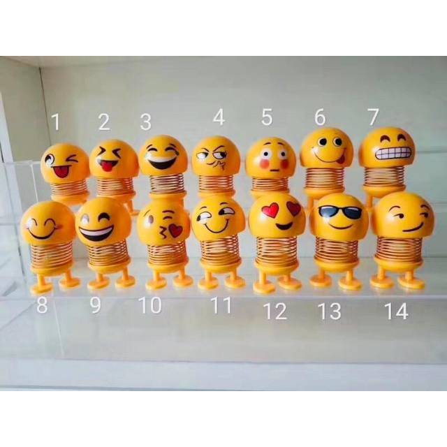 BIG EMOJI SMILE Stand UNIVERSAL Karakter Pajangan Hiasan Lucu Miniatur Desk Tempel Car Mobil Gosend