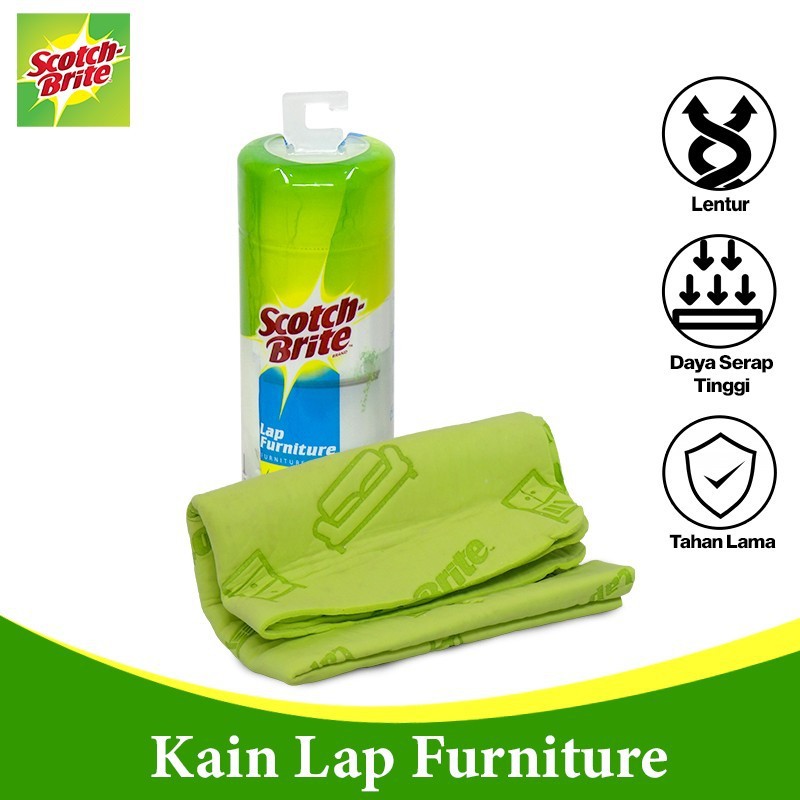 Kain Lap Penyerap Mebel 42 x 31cm Furniture Cloth 3M ID-88 Scootch-Brite Lap Meja