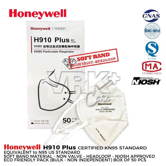 Masker N95 KN95 Honeywell H910 Plus Headloop