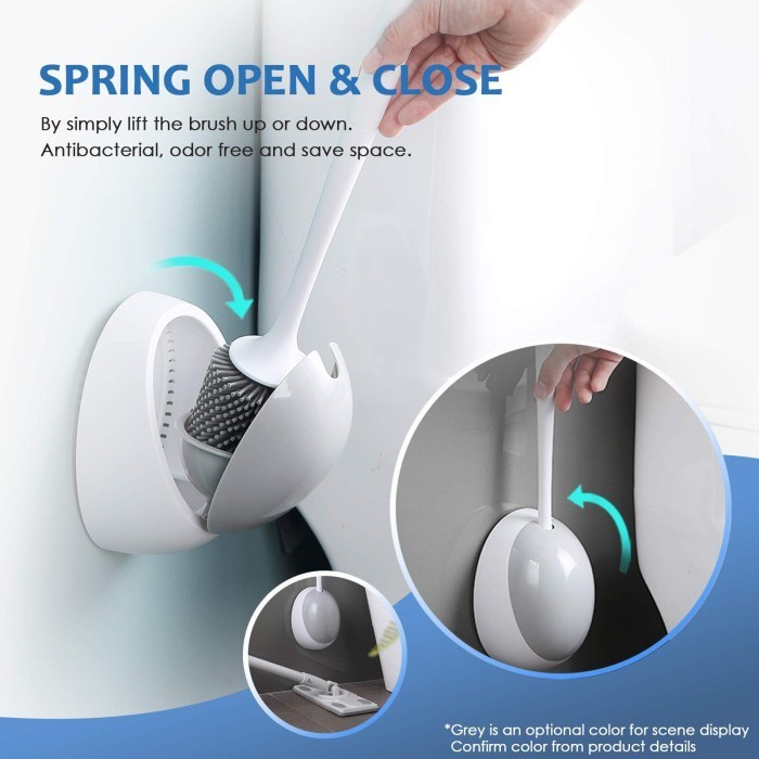 [CEV] Ecoco Silicone Toilet Brush Wall-mounted WC Cleaning Tools E2023