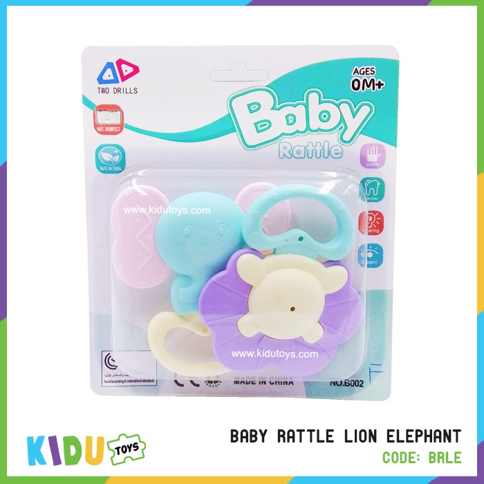 Mainan Anak Baby Rattle Lion Elephant Kidu Toys