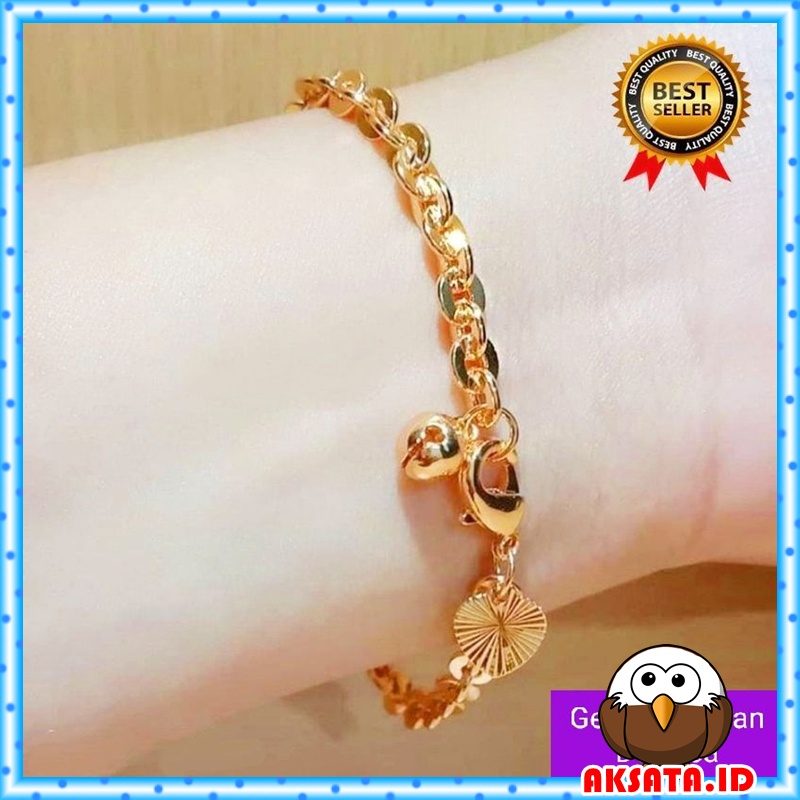 Gelang Tangan Wanita Warna Emas Rantai Nuri Xuping Anti Karat Panjang 18 cm