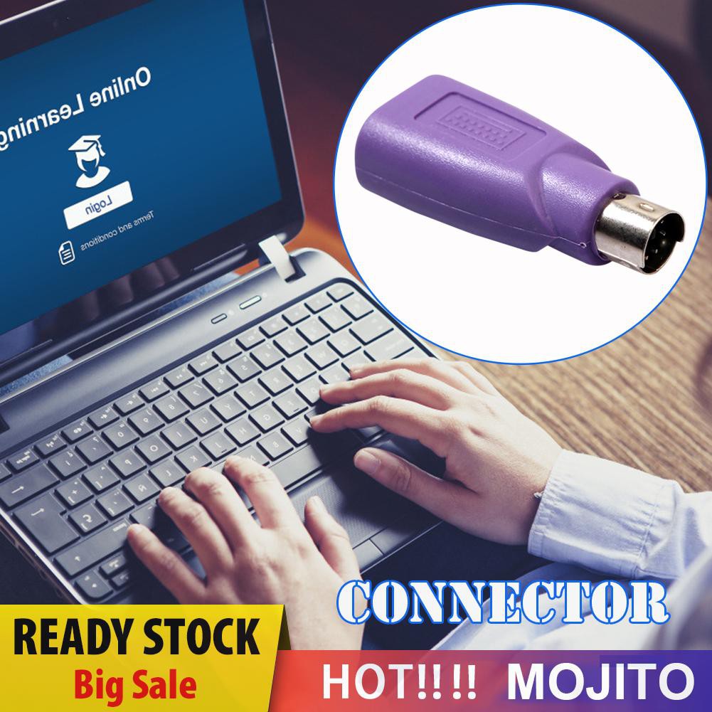 Moji 2 / 5pcs Adapter Konverter Ps2 Male Ke Usb Female Untuk Mouse / Keyboard Komputer