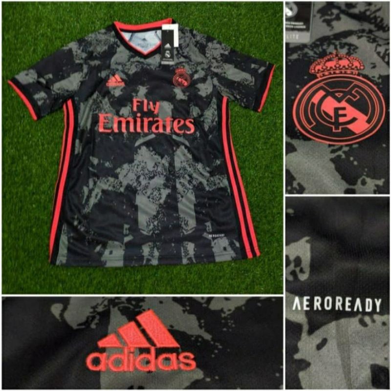Jersey Real Madrid FC 3RD 2020 - 2021 Hitam GRADE ORIGINAL Terbaru Import