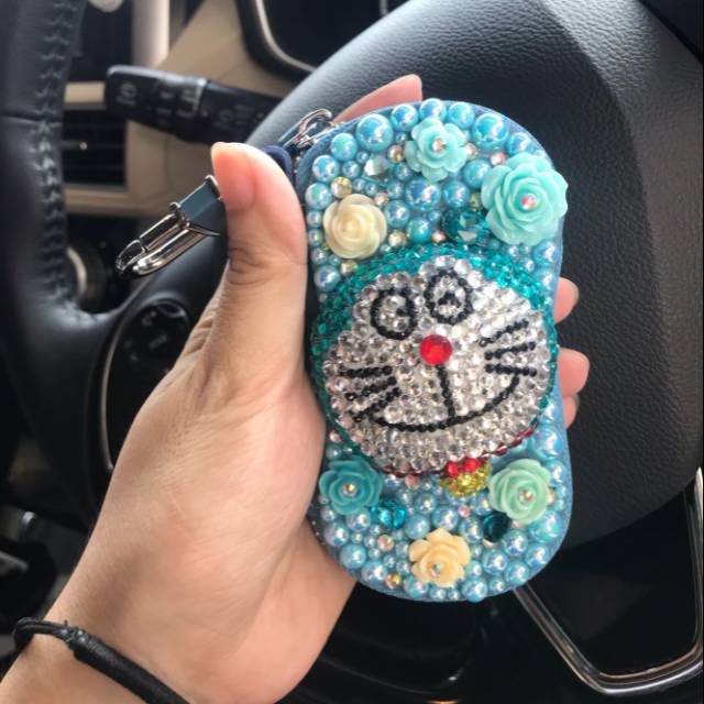 Gantungan kunci mobil doraemon blink dompet kunci mobil stnk doraemon biru