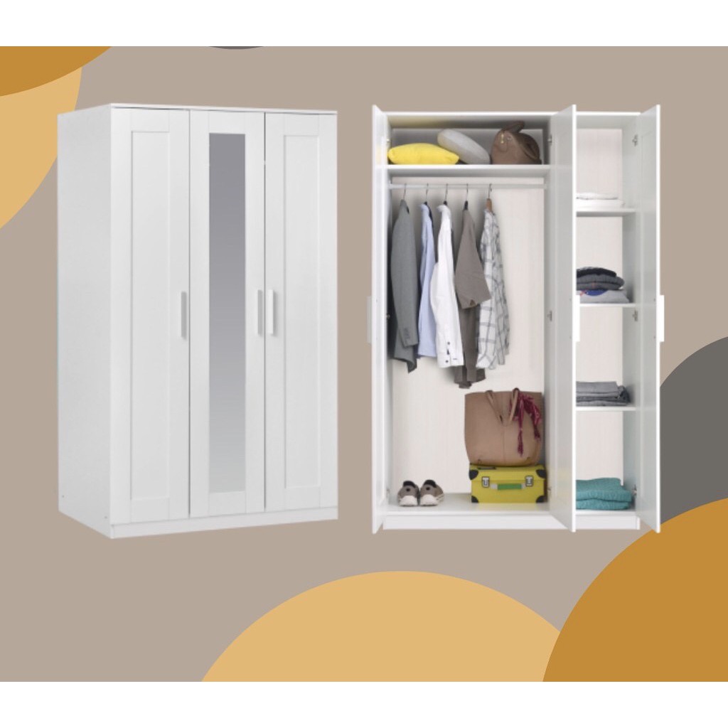 Lemari Pakaian Murah Minimalist Putih 2 Pintu,3 Pintu lemari pakaian lemari baju lemari terlaris