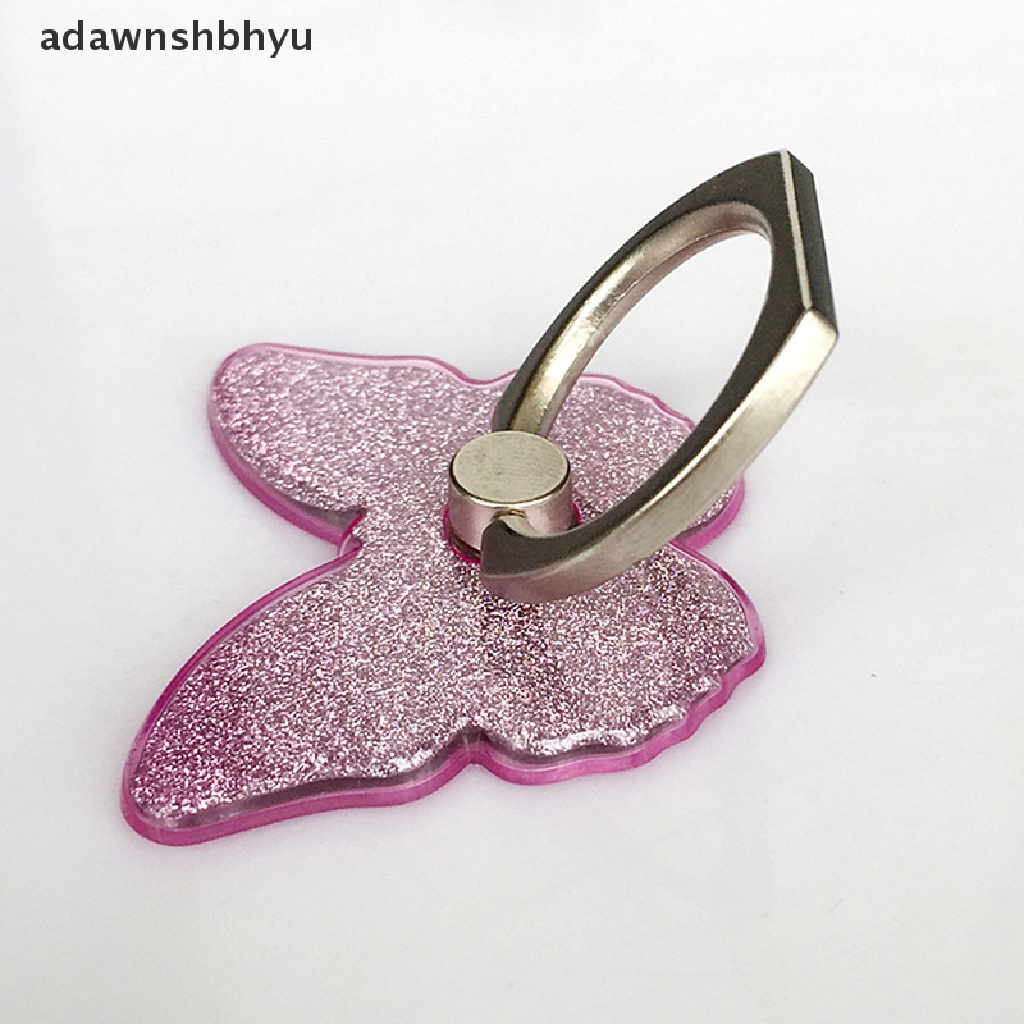 Adawnshbhyu Phone Ring Stand holder Butterfly Bling Glitter Universal Tempat 360derajat