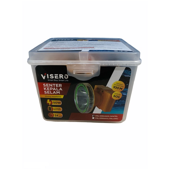 Visero Senter Kepala Selam LED Super Terang VHL-5350AWS Lampu PUTIH 50 Watt Super LED