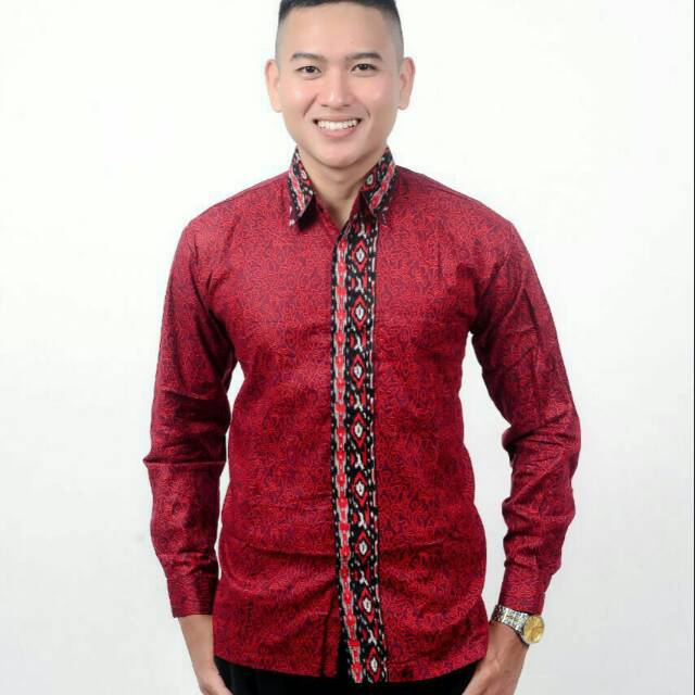 Risna Batik JUMBO HRB118 A Navy Biru Dongker Kemeja Batik Pria Pendek Premium Besar XXXL 3L 4L 5L