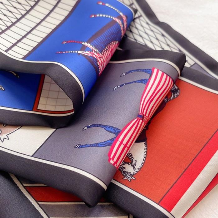 "Kiara" Twilly, Scarf Leher, Scarf Tas, High Grade Silk Immitation