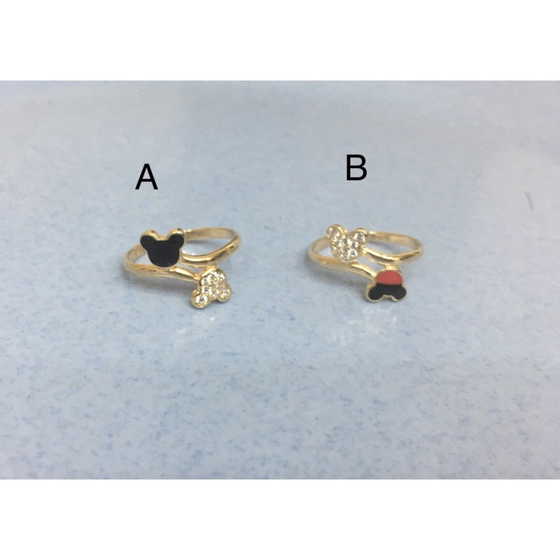 TM375 CINCIN SPIRAL MICKEY VARIASI HITAM EMAS ASLI