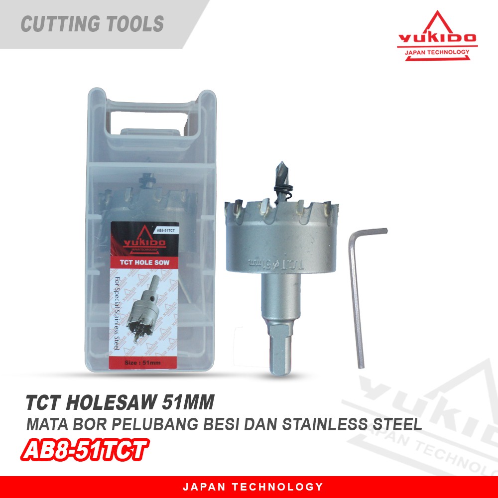 ORIGINAL TCT UKURAN LENGKAP MATA BOR PELUBANG BESI STAINLESS STEEL TCT HOLESAW  14MM-100MM