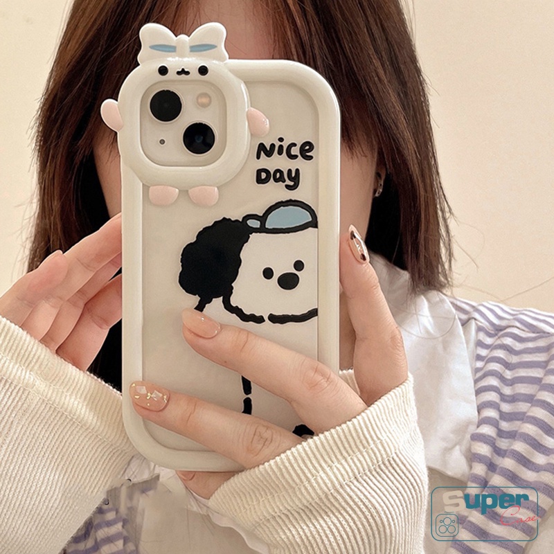 Case Motif Kartun Anjing 3D Untuk Vivo Y16 Y15s Y35 Y22 Y12 Y21 Y20 Y15 Y15A Y21S Y11 Y33S Y30 Y01 Y20s Y12i Y17 Y12s Y55 Y21A Y91C Y51 Y31 Y51A Y53S Y91 Y02s V23 V23E