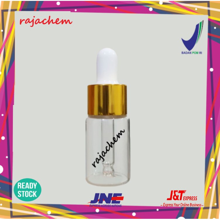 Botol Pipet Kaca 10ml Ring Gold Putih