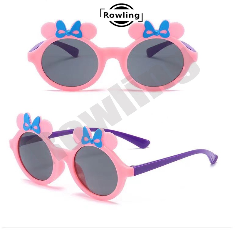 (Rowling)Kacamata Anak New Trend/Fashion Anak Terbaru Pita kacamata hitam High Quality Import Kacamata Fashion-Ka-76 Pink/Ungu