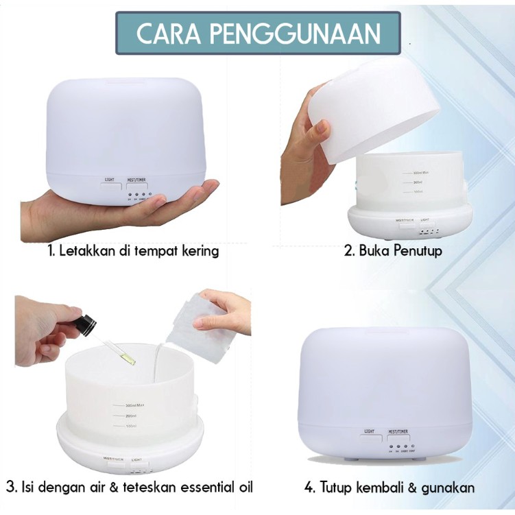 Ultrasonic Aroma Diffuser Humidifier Remote Control 7 Led Colorful Led 500ml Pelembab Shopee Indonesia