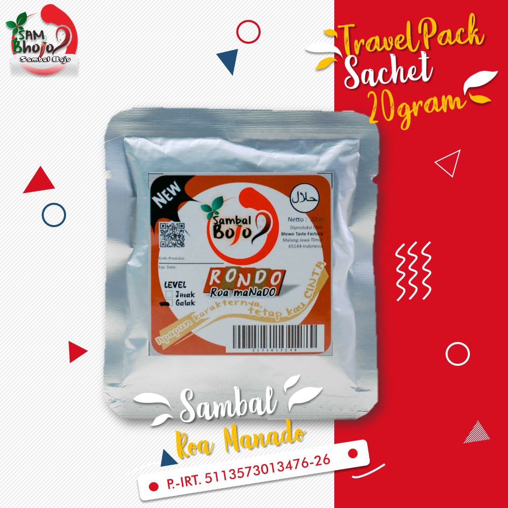 

Sambal Roa Manado - Sambal Roa Asap - Sambal Roa kemasan sachet TravelPack 20gr