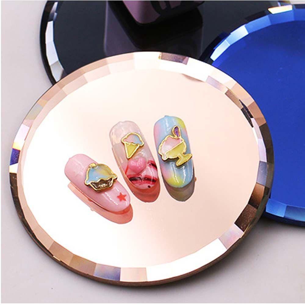 Palet Mixing Kaca Bulat Display Warna Kutek Tahan Lama Untuk Latihan Nail Art / Pallete Mixing Clear Gel Polish