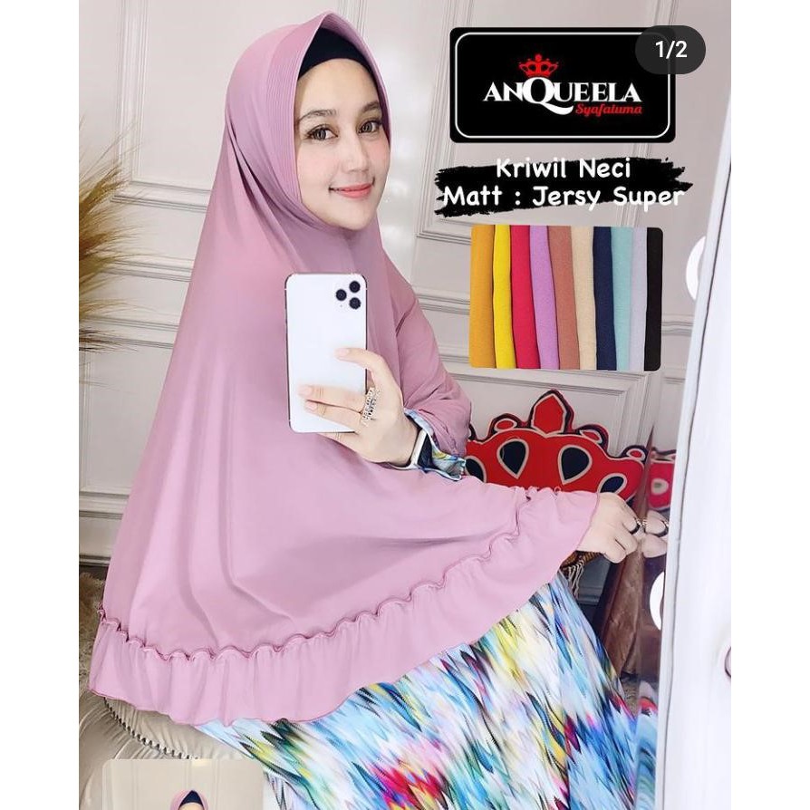 Jilbab Instan Jumbo Kriwil Neci Original By ANQUEELA