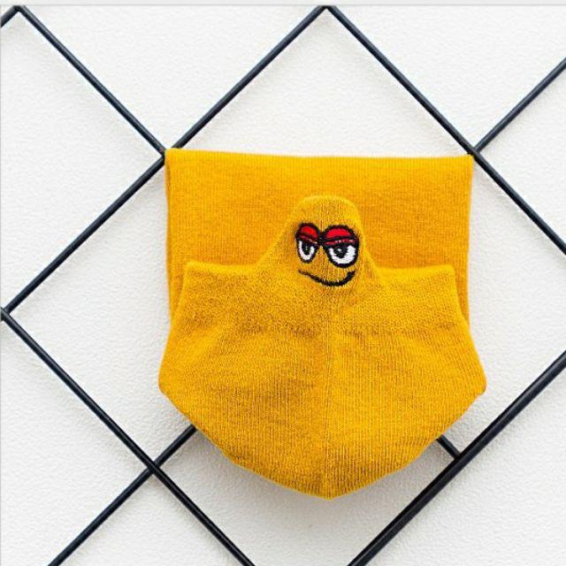 KAOS KAKI PENDEK WANITA KAOS KAKI WANITA ELMO  KAOS KAKI KAWAII LOW CUT SOCKS.-Mustard
