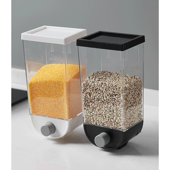 Automatic Wall Food Dispenser tempat simpan makanan bumbu dapur pet 1L