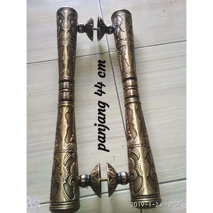 Handle Pintu Kuningan Gada Ukir Panjang 44cm - Pull handle brass