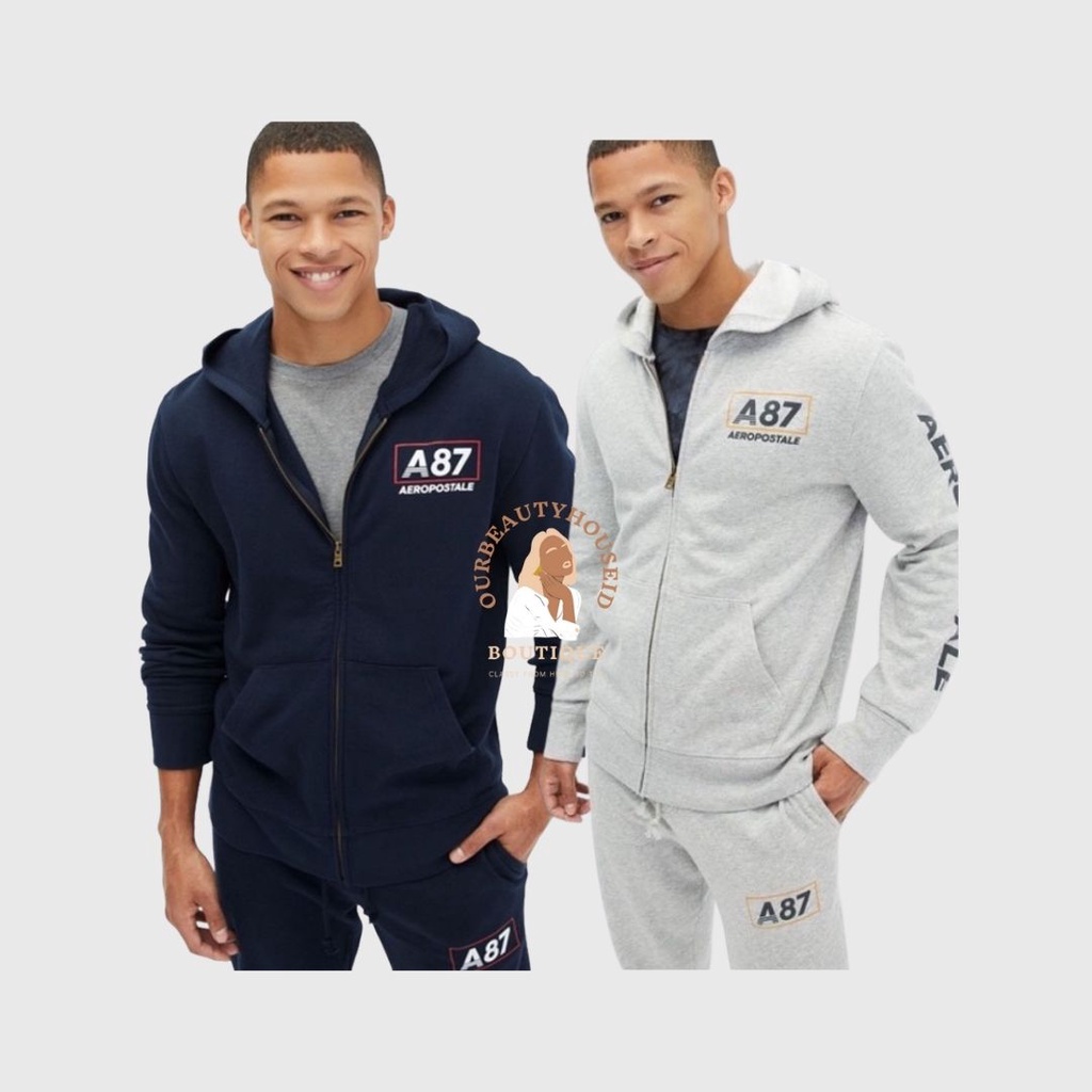 AEROPOSTALE Jaket Pria Zip Logo Hoodie